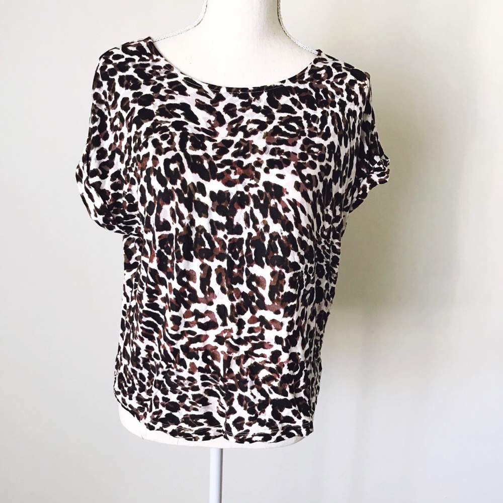 CAbi Animal Print Crop Tee Style #3414